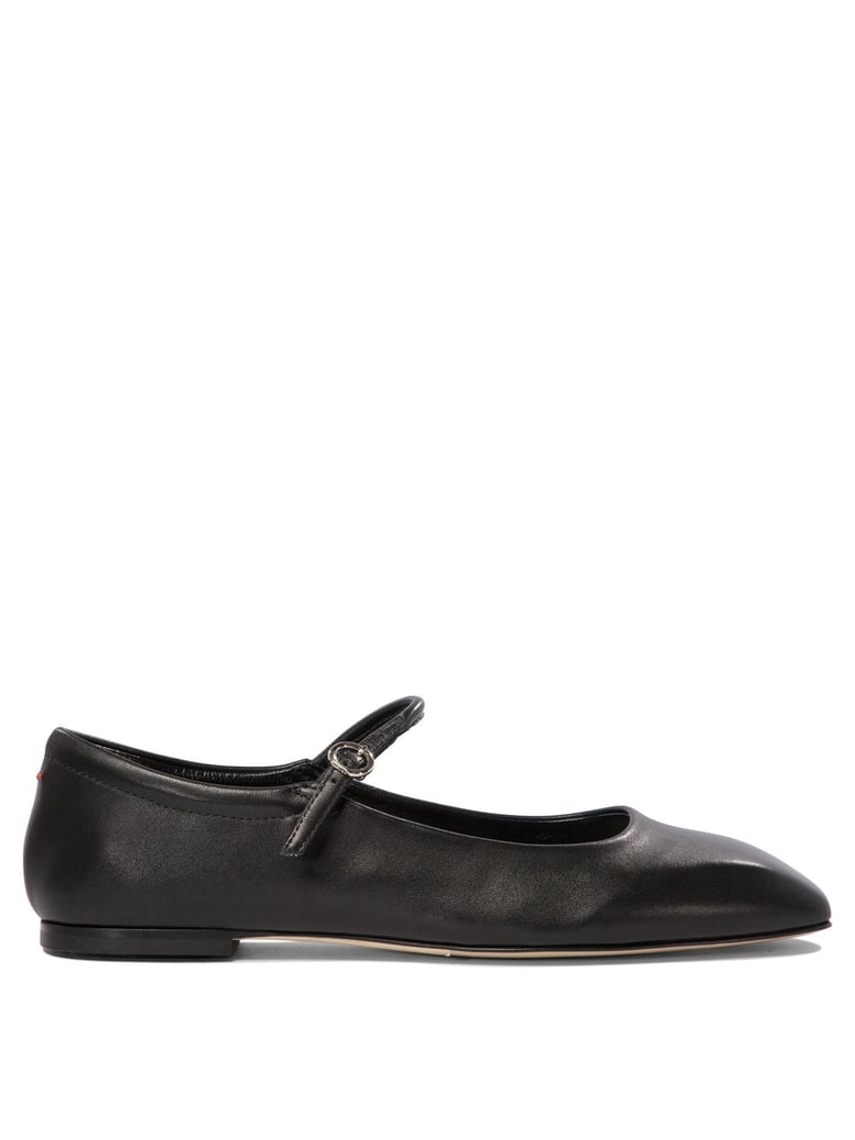 black leather ballerinas by Selfnex