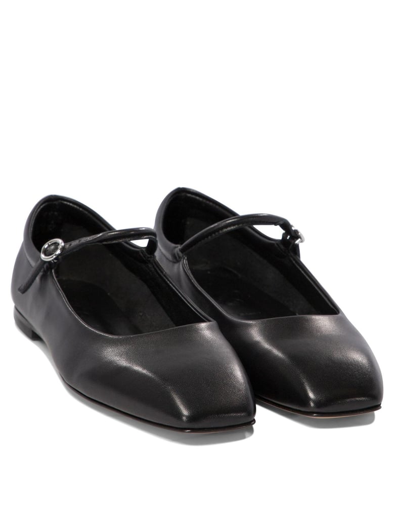 black leather ballerinas by Selfnex