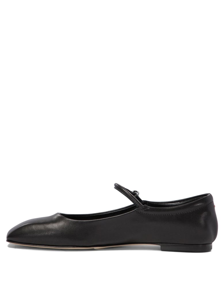 black leather ballerinas by Selfnex