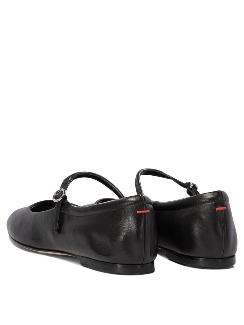 black leather ballerinas by Selfnex