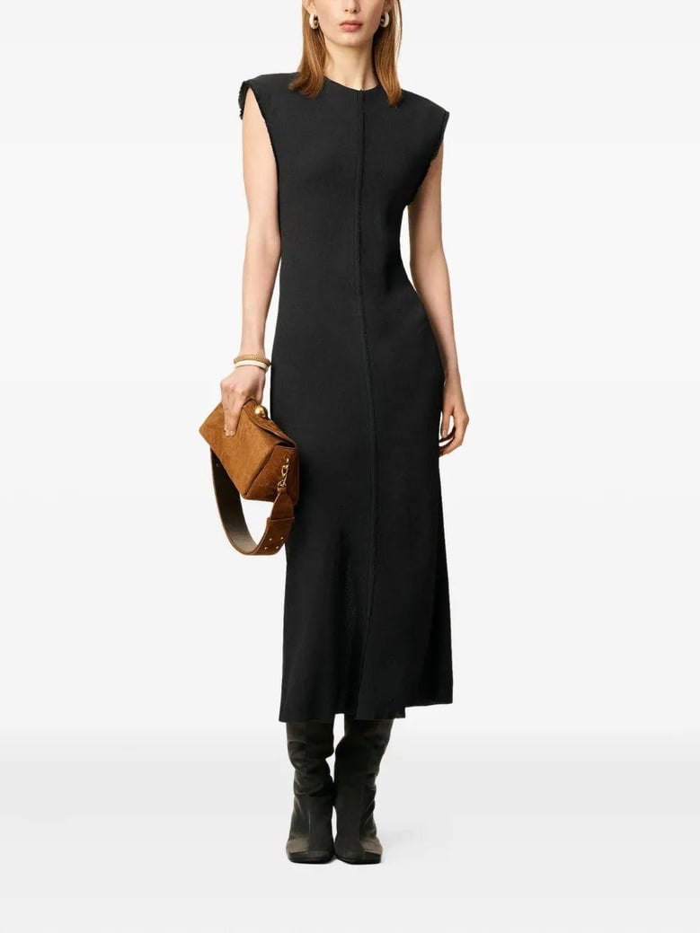 raw edge midi dress by Selfnex
