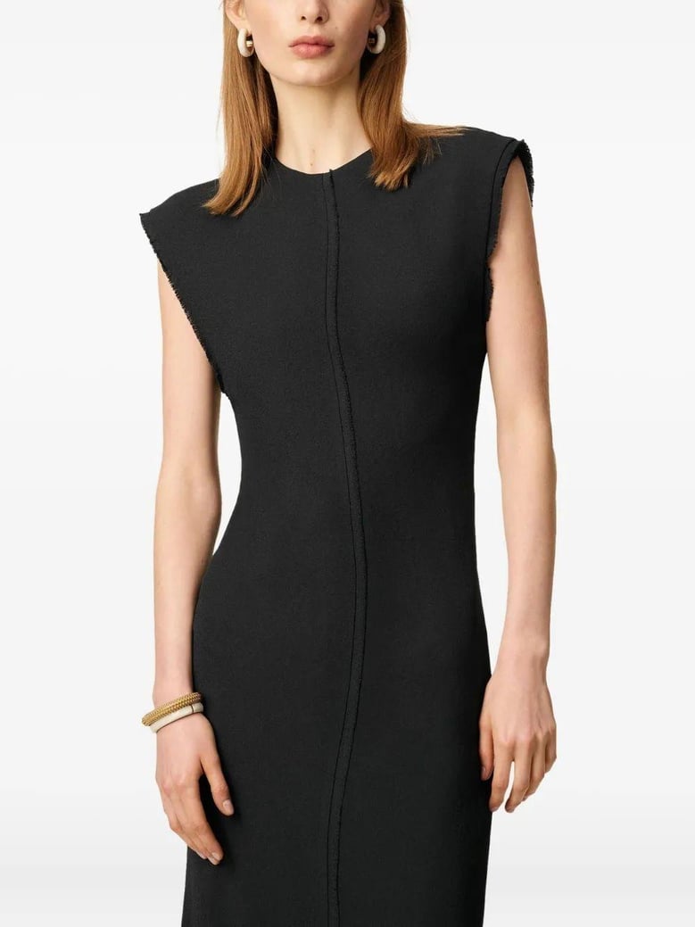 raw edge midi dress by Selfnex