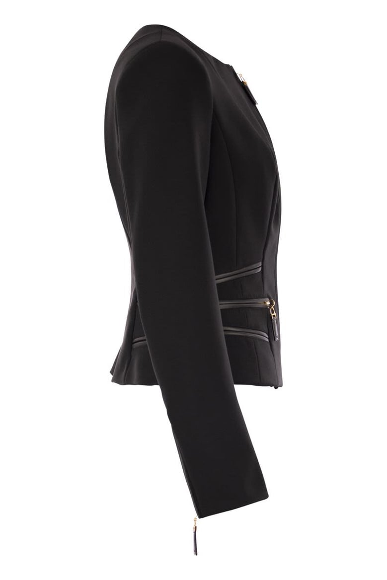 jacket in double crêpe with zip details by Selfnex