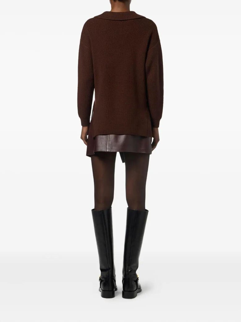 sweater in mixed wool with a jewel strap by Selfnex