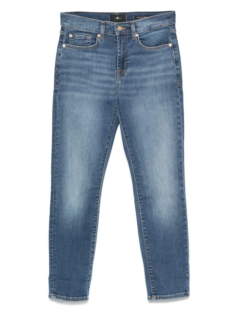 slim mid-rise jeans by Selfnex