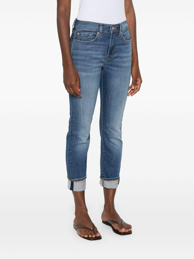 slim mid-rise jeans by Selfnex