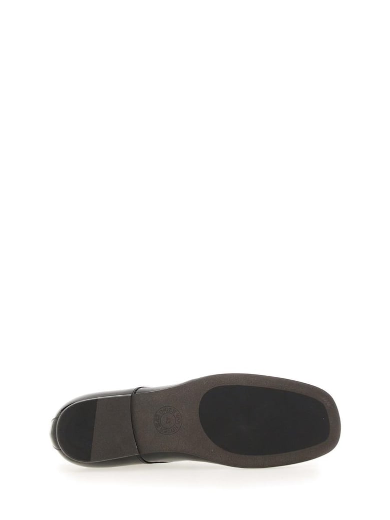 shiny leather laceup shoe by Selfnex