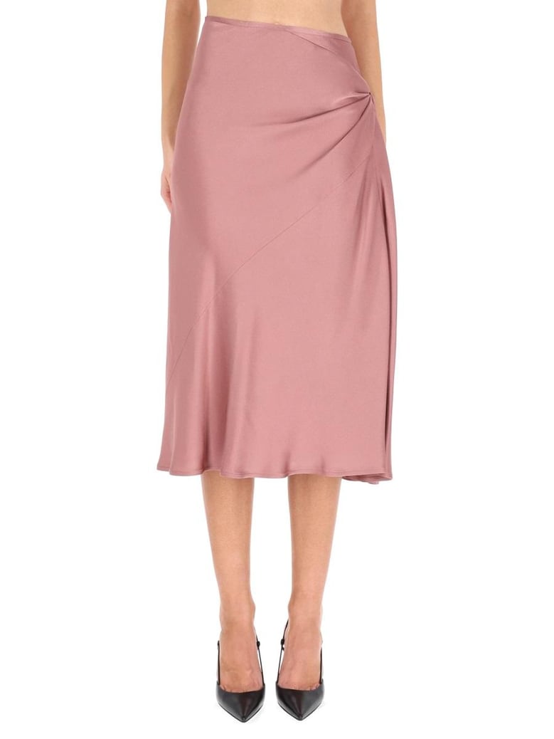 draped midi skirt by Selfnex