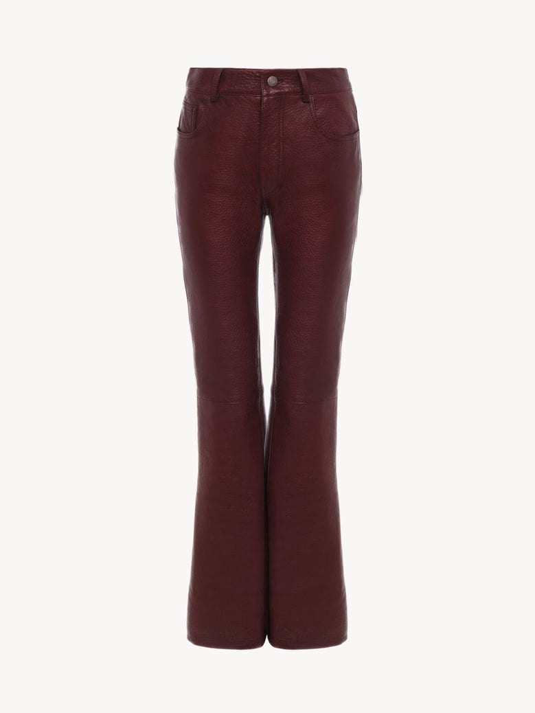 grape leather flared pant by Selfnex