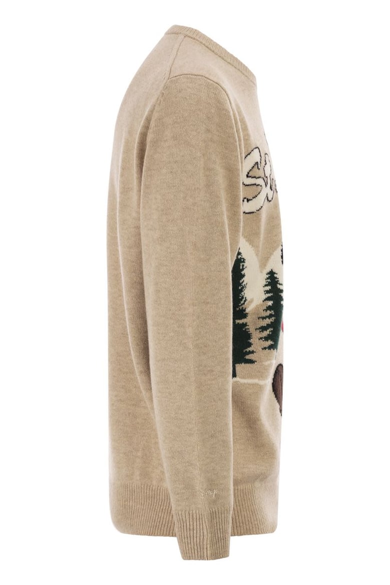 heron - crew neck sweater with embroidery on the front by Selfnex