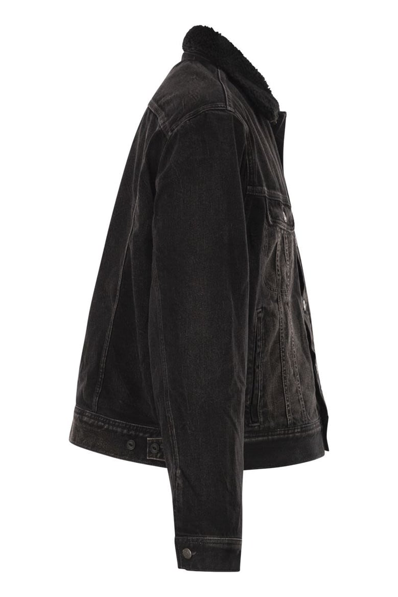 distressed denim trucker jacket by Selfnex