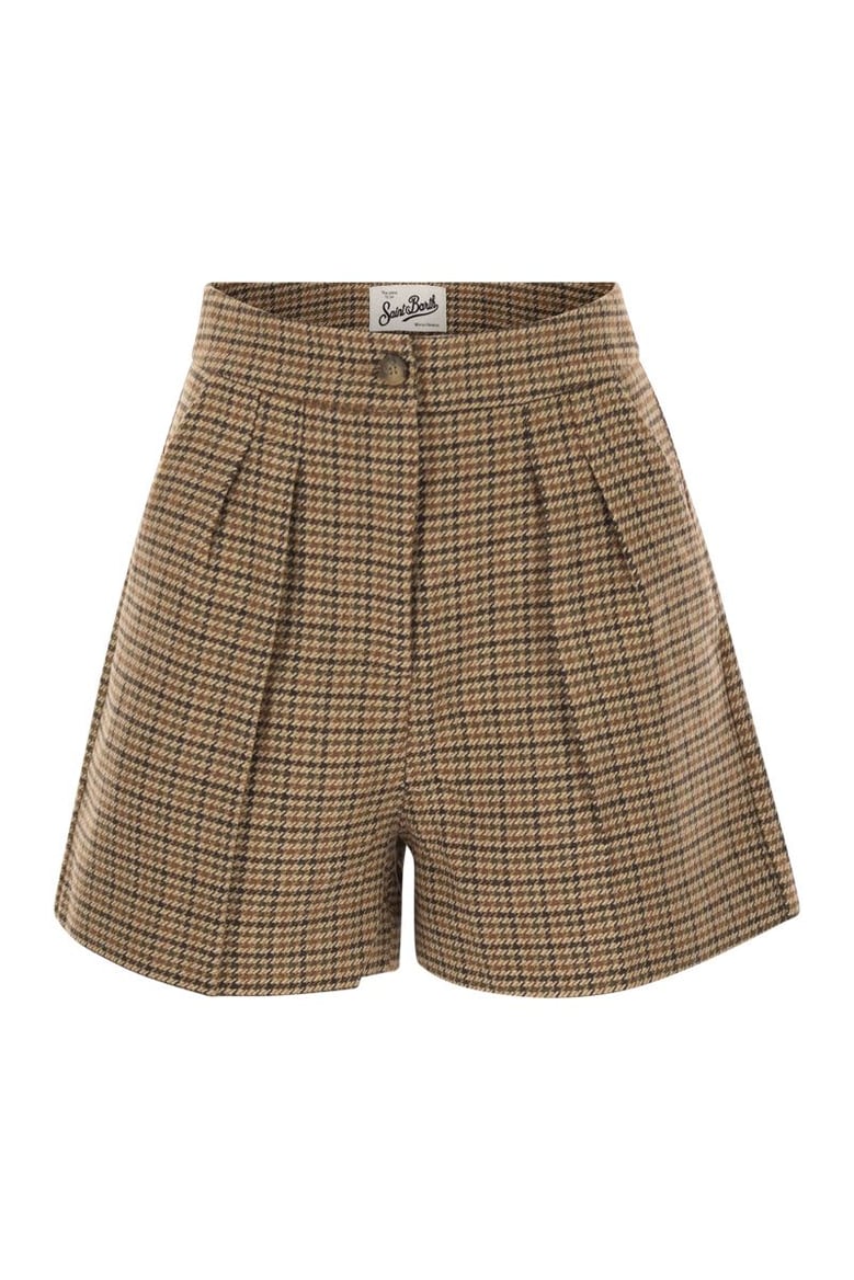 aya - pied de poule patterned shorts by Selfnex