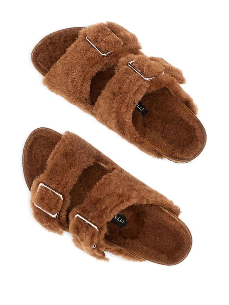 arizona shearling sandals by Selfnex