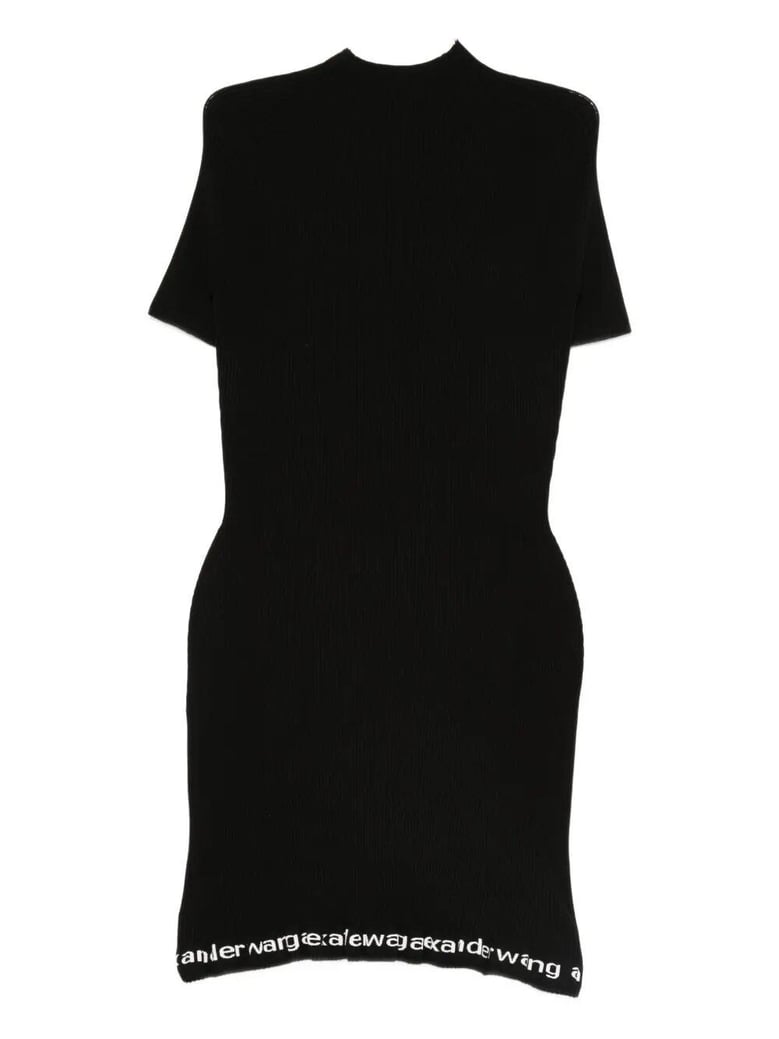 ribbed short-sleeve fitted dress by Selfnex