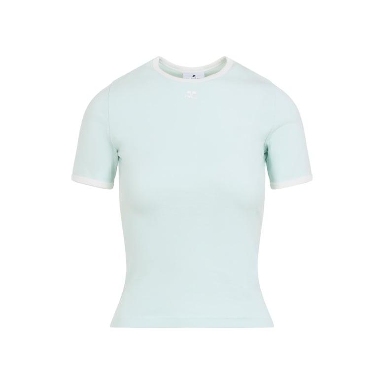 light mint green cotton signature t-shirt by Selfnex
