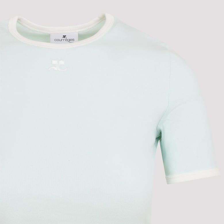 light mint green cotton signature t-shirt by Selfnex