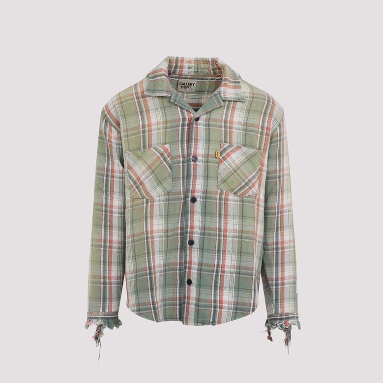 green marley flannel cotton shirt by Selfnex