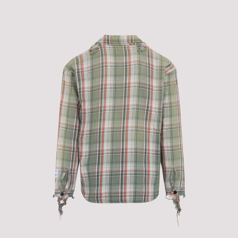 green marley flannel cotton shirt by Selfnex