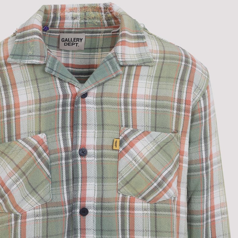 green marley flannel cotton shirt by Selfnex