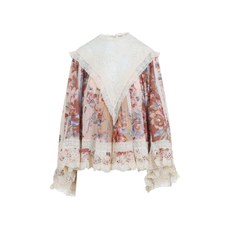 awaken lace trim blouse by Selfnex