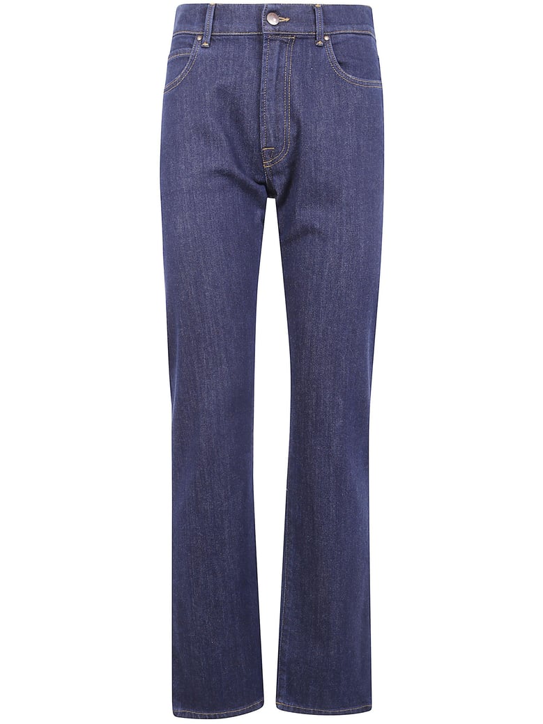 denim ring stretch trousers by Selfnex