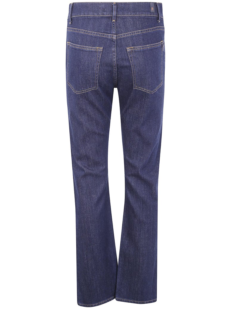 denim ring stretch trousers by Selfnex