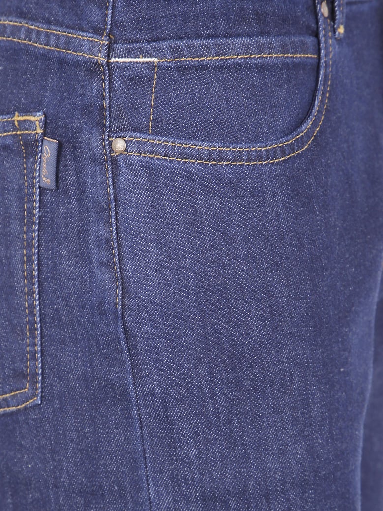 denim ring stretch trousers by Selfnex