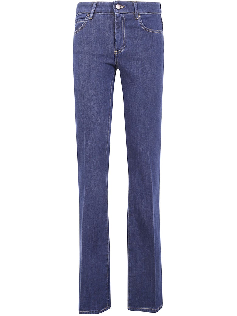denim ring stretch trousers by Selfnex