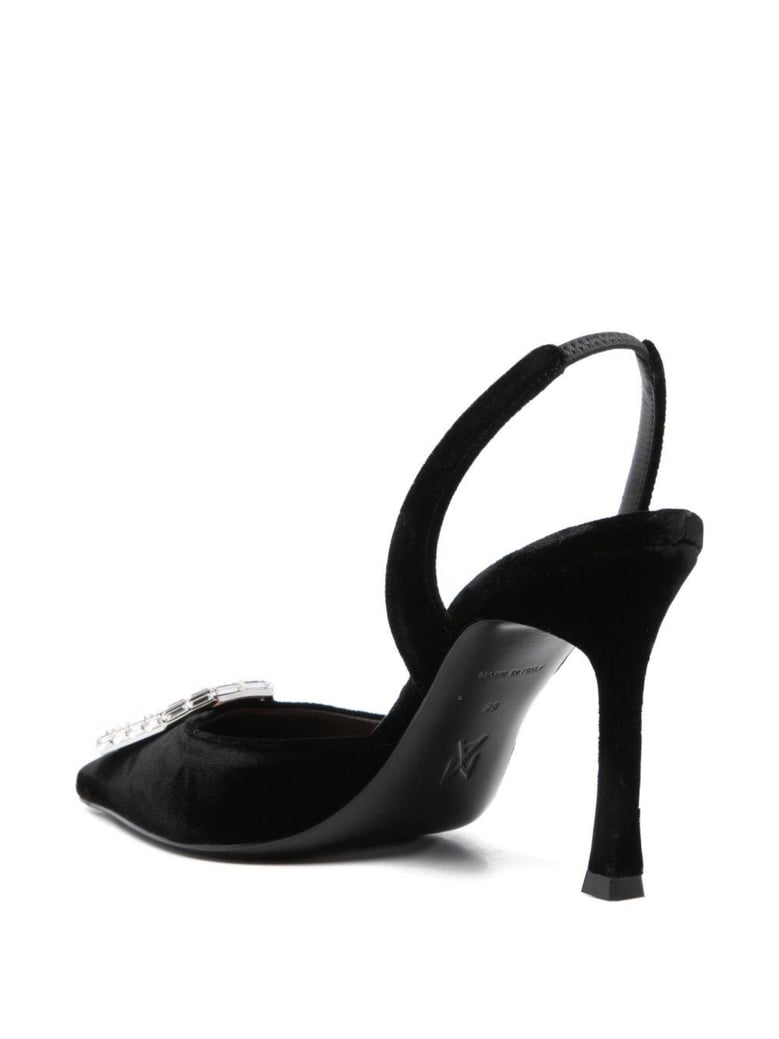 camelia velvet slingback pumps by Selfnex