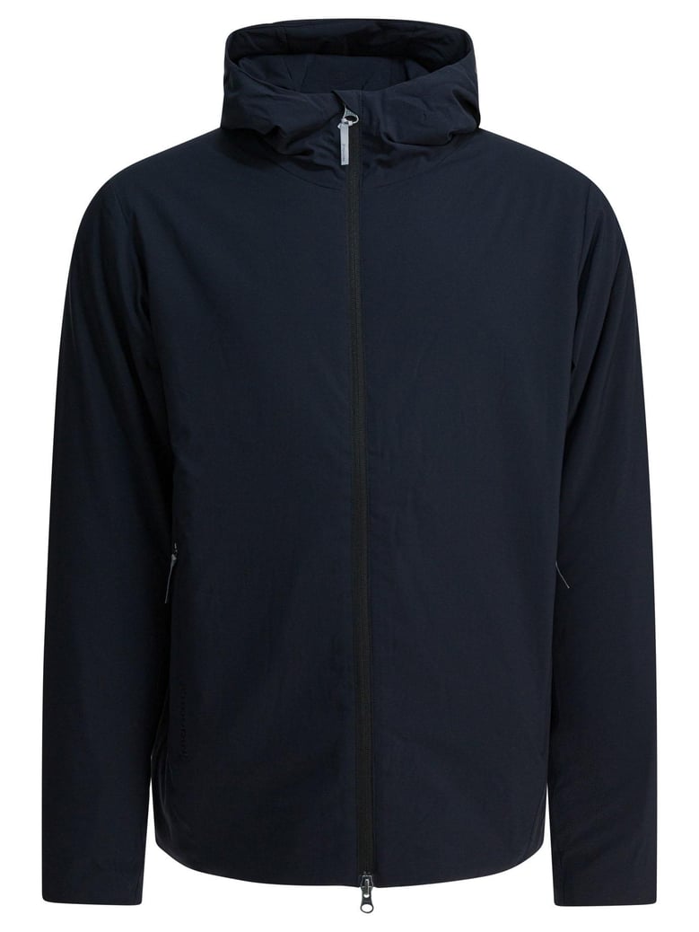 black recycled polyester blend jacket by Selfnex