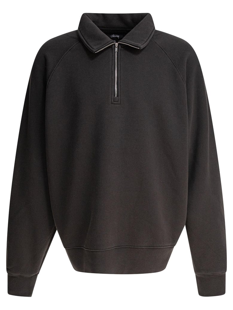 washed black cotton blend sweatshirt by Selfnex
