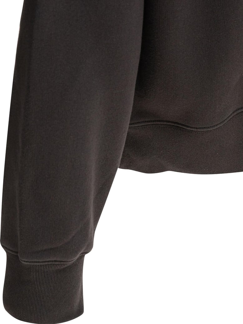 washed black cotton blend sweatshirt by Selfnex