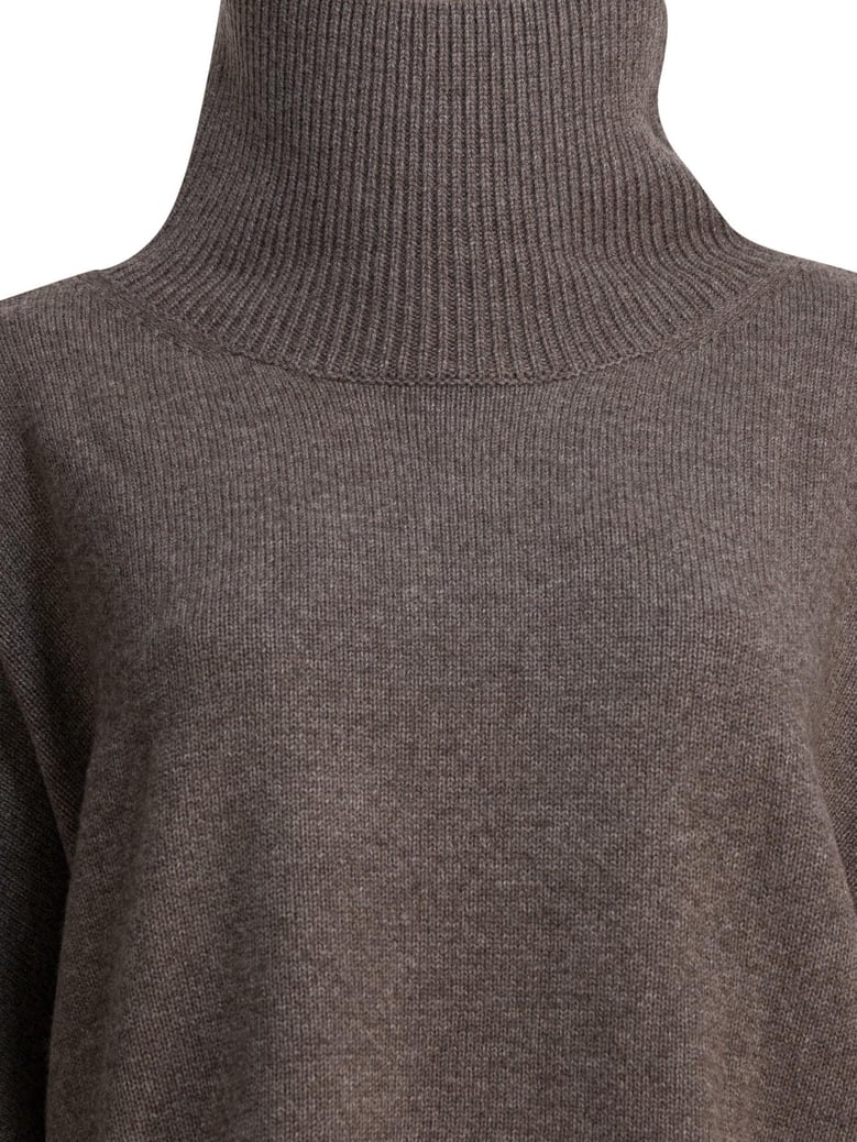 taupe melange wool cashmere knitwear by Selfnex