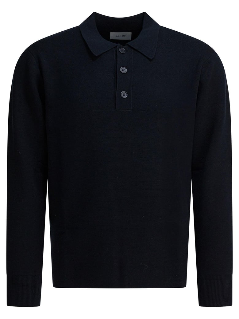 blue wool acrylic blend polo shirt by Selfnex