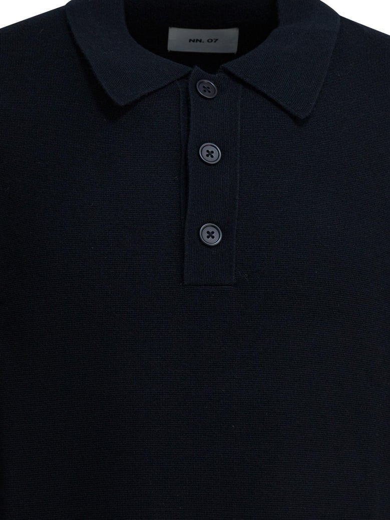 blue wool acrylic blend polo shirt by Selfnex