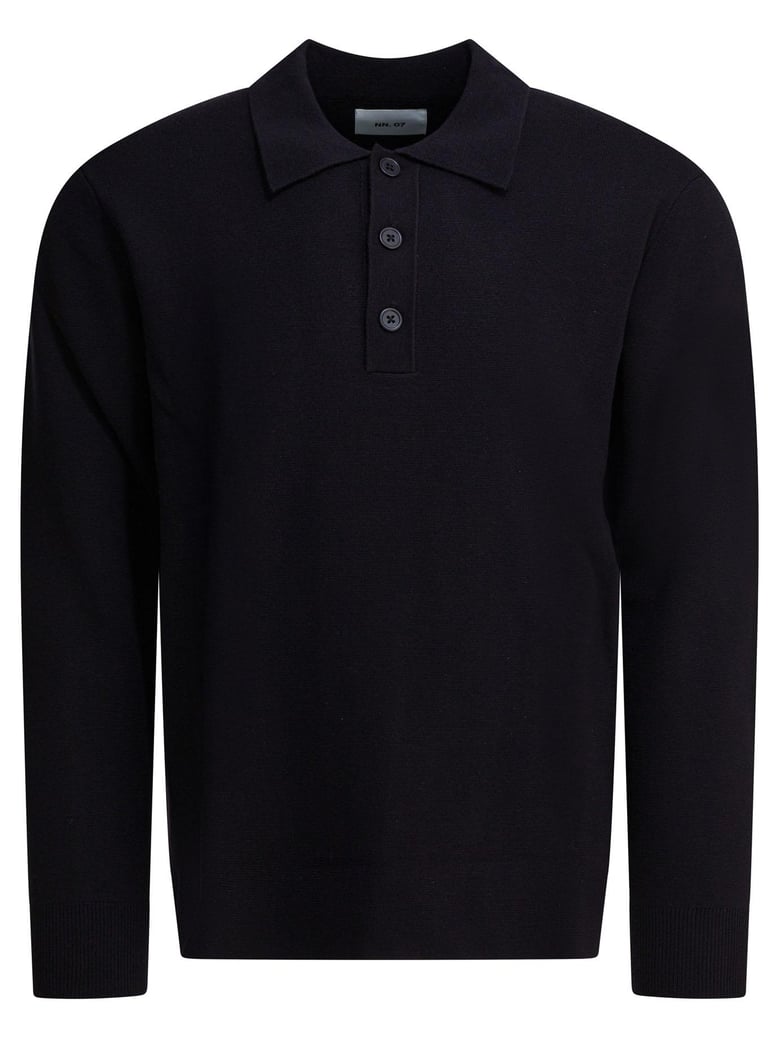 blue wool acrylic blend polo shirt by Selfnex