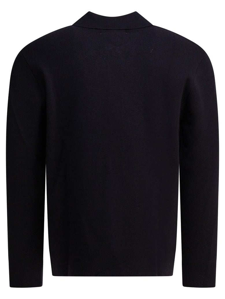 blue wool acrylic blend polo shirt by Selfnex