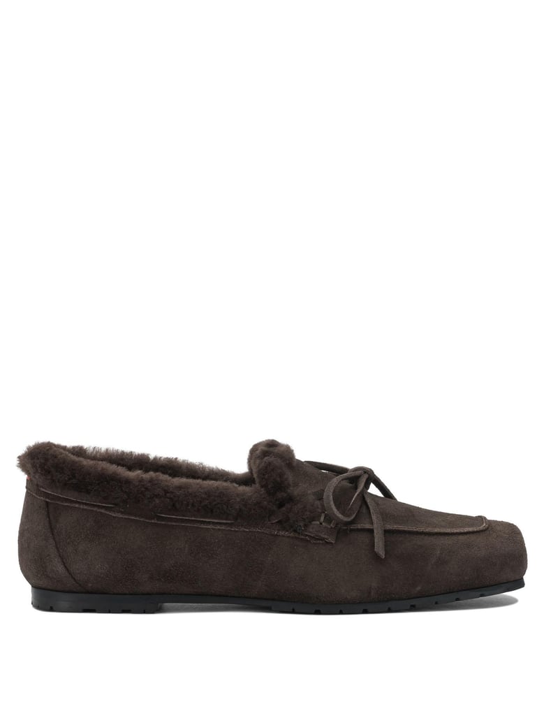 moka suede shearling loafers by Selfnex