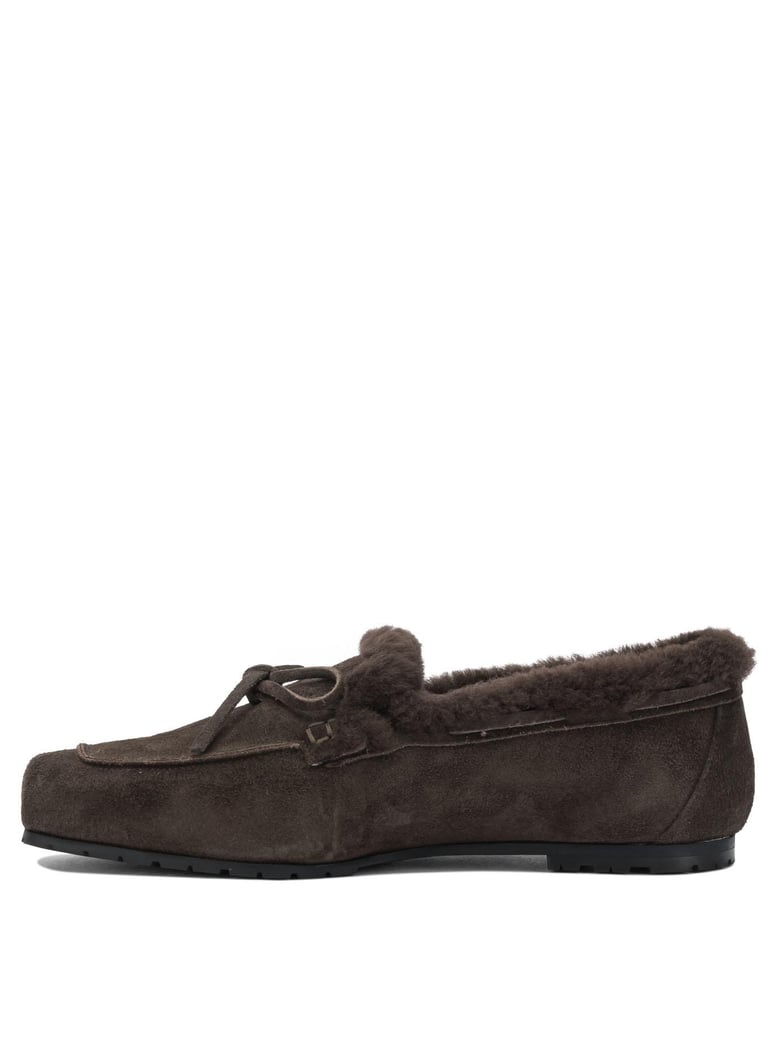 moka suede shearling loafers by Selfnex