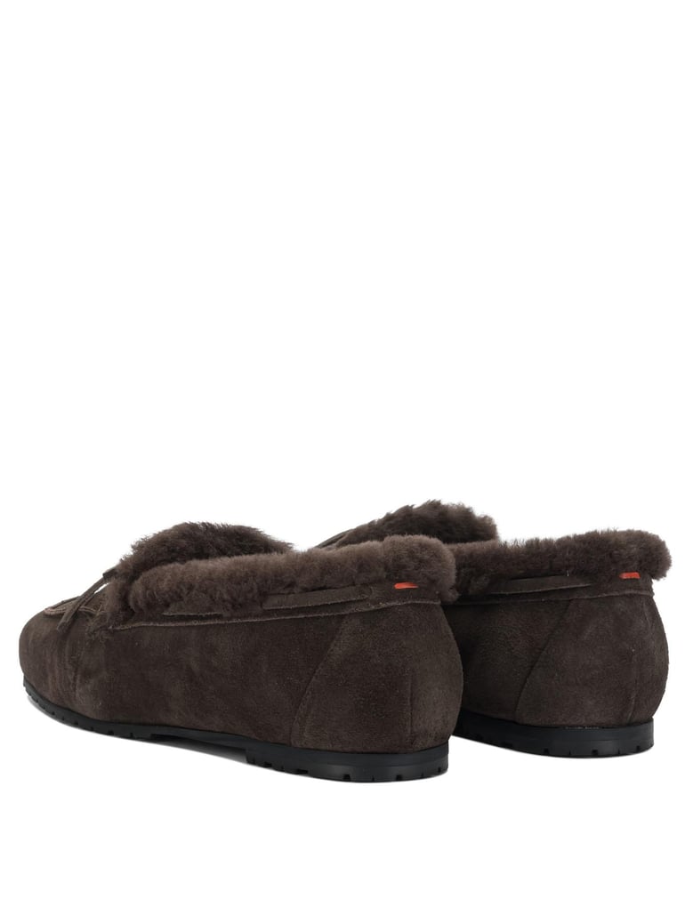 moka suede shearling loafers by Selfnex