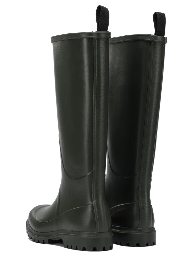 green rubber cotton lined boots by Selfnex