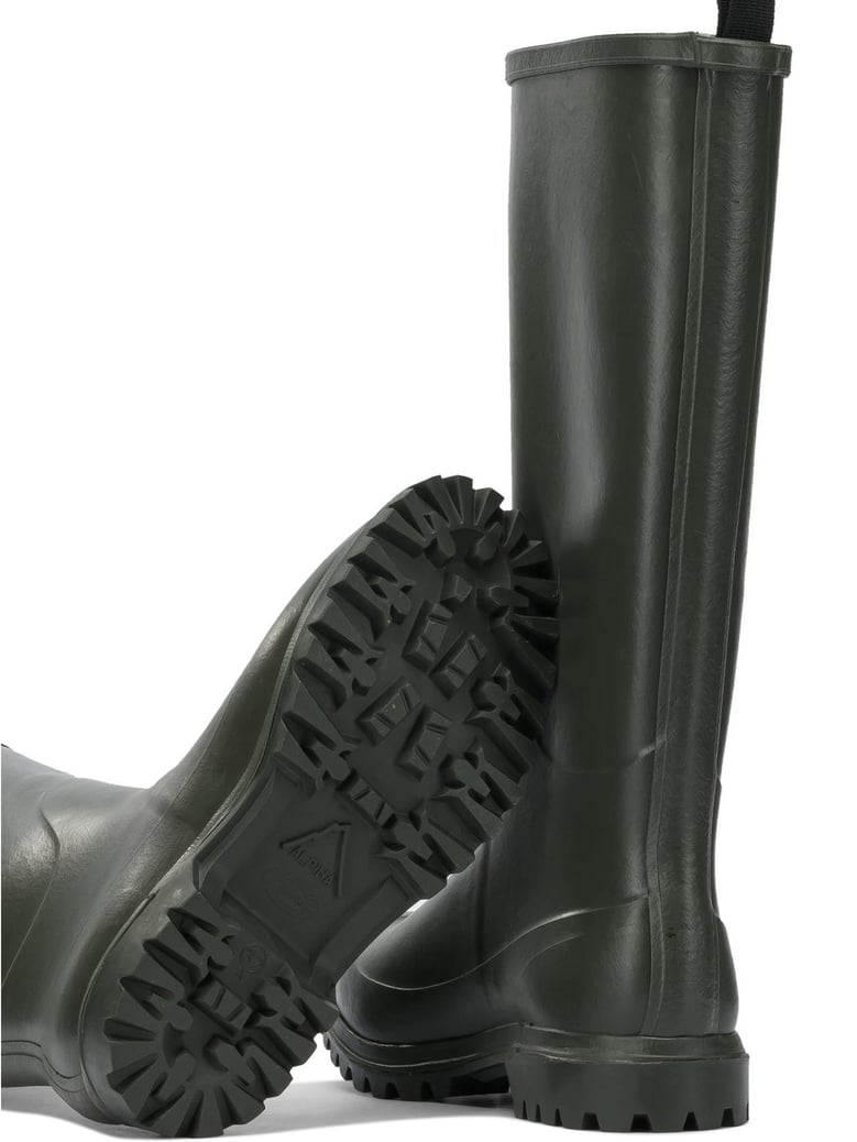 green rubber cotton lined boots by Selfnex