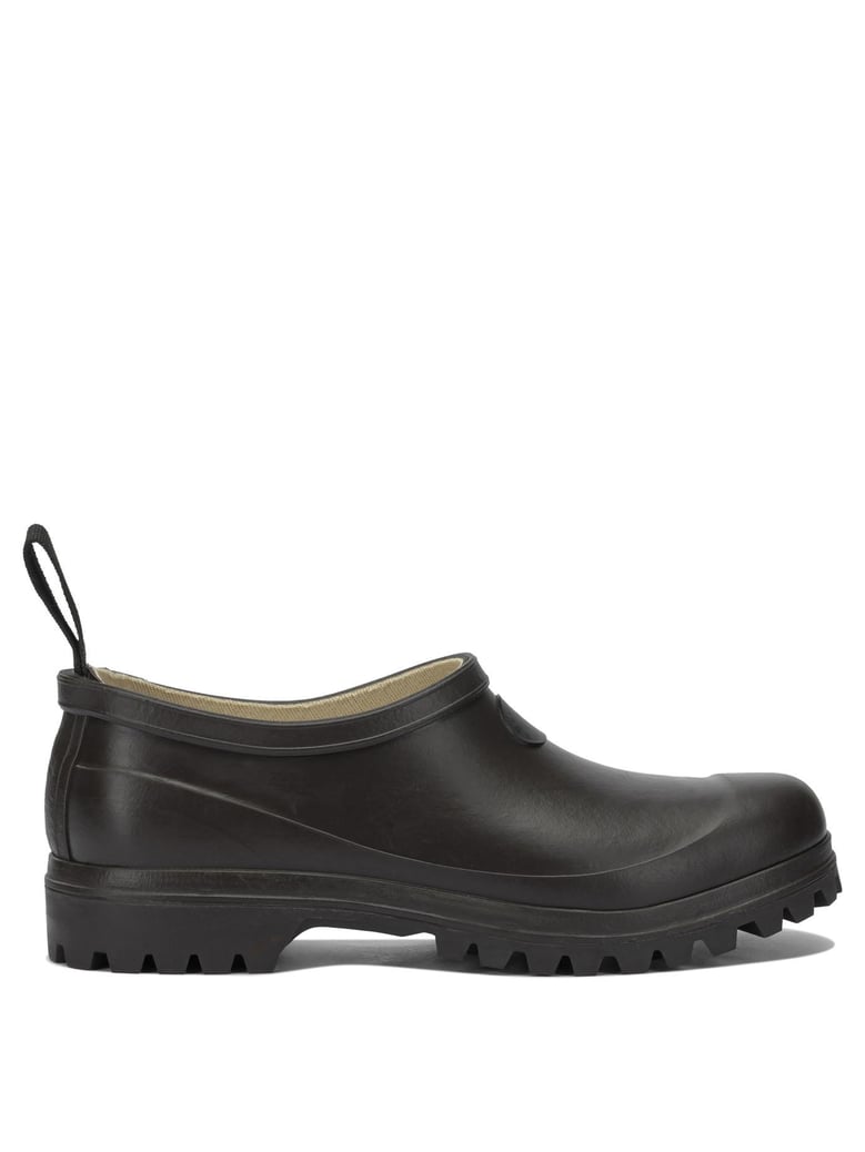 brown rubber cotton lined ankle boots by Selfnex