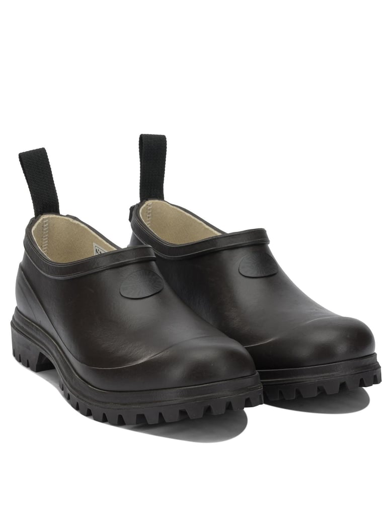 brown rubber cotton lined ankle boots by Selfnex
