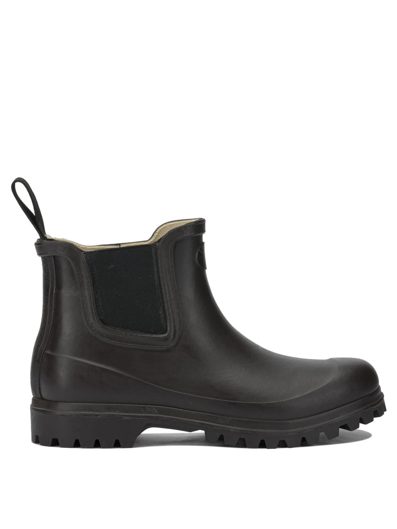 brown rubber ankle boots by Selfnex