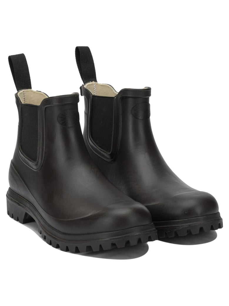 brown rubber ankle boots by Selfnex
