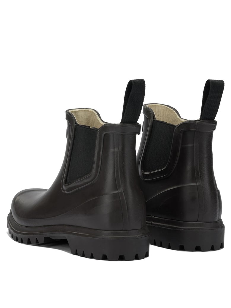 brown rubber ankle boots by Selfnex