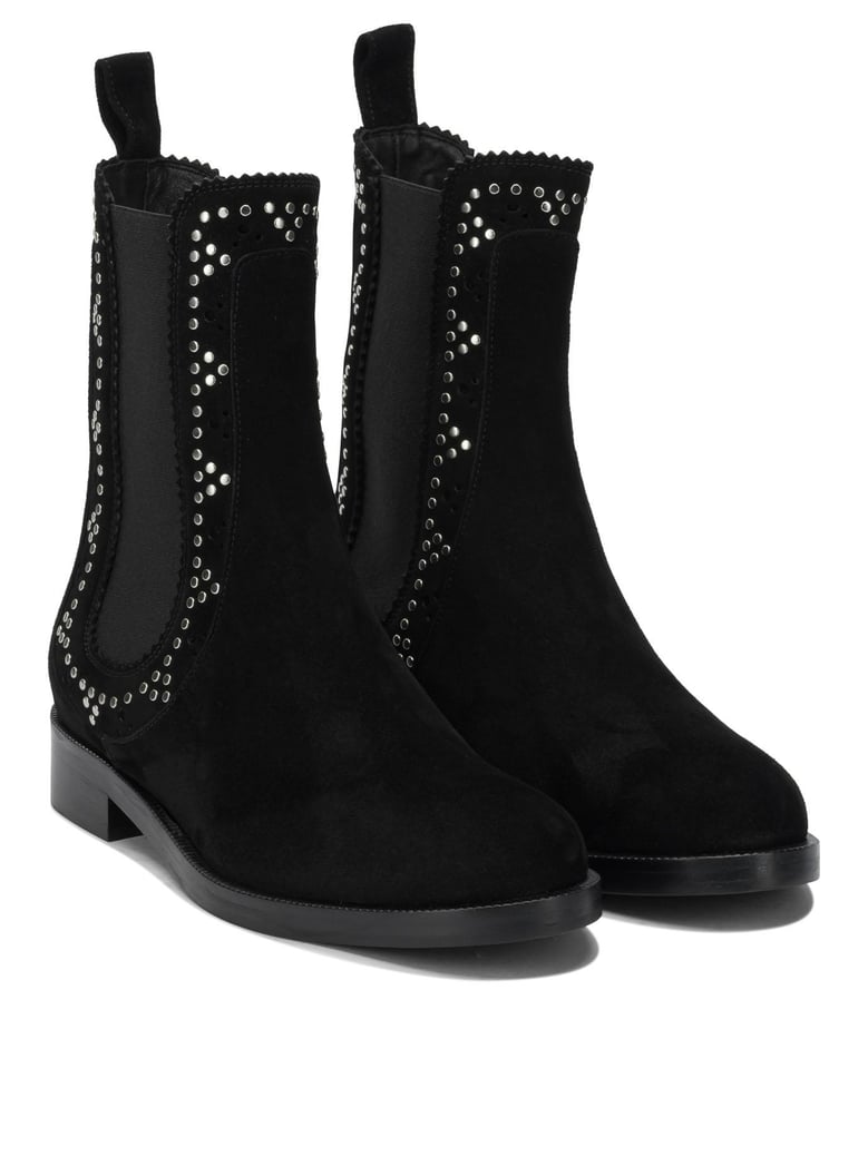 black suede blend ankle boots by Selfnex