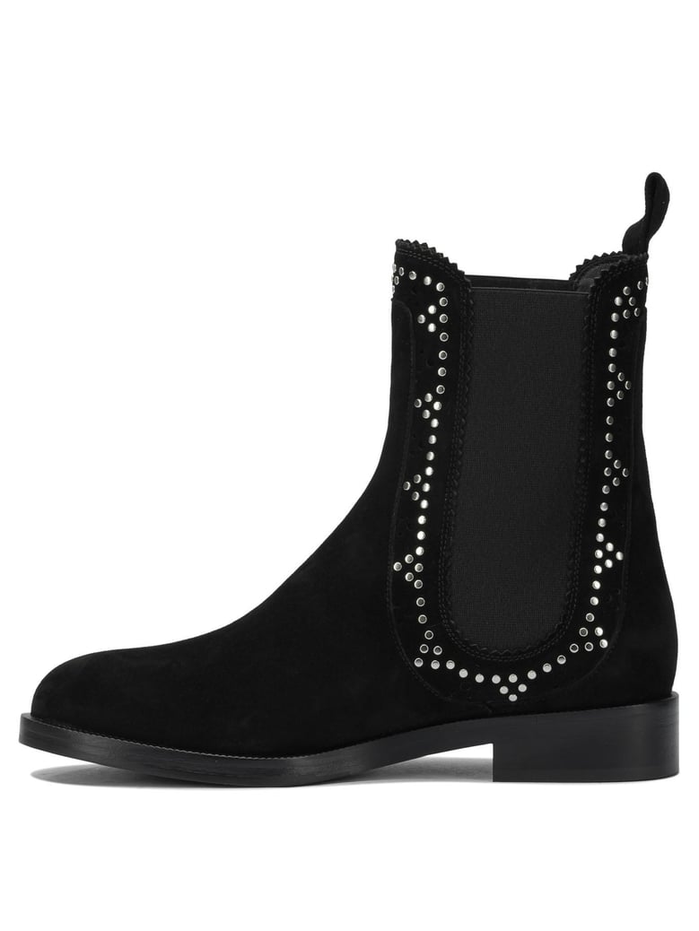 black suede blend ankle boots by Selfnex