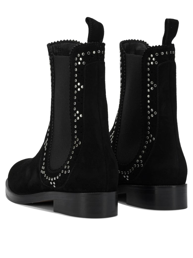 black suede blend ankle boots by Selfnex